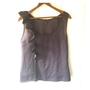 Blue blouse with ruffle from Fei. Size 4.